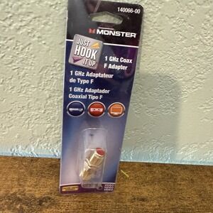 Monster 1 Ghz Coax F adapter‎   140066-00 FS Gold Video 5-1000 MHz NEW